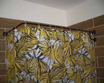 L- Shaped Corner Shower Curtain Rod for Bathroom, Fitting and Dressing room for Wall Montage with Custom Size