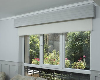 Window Valance, Cornice Board, Pelmet Box- Veneered MDF OAK Mod. 104, Wall Montage and Many Colors Finishes