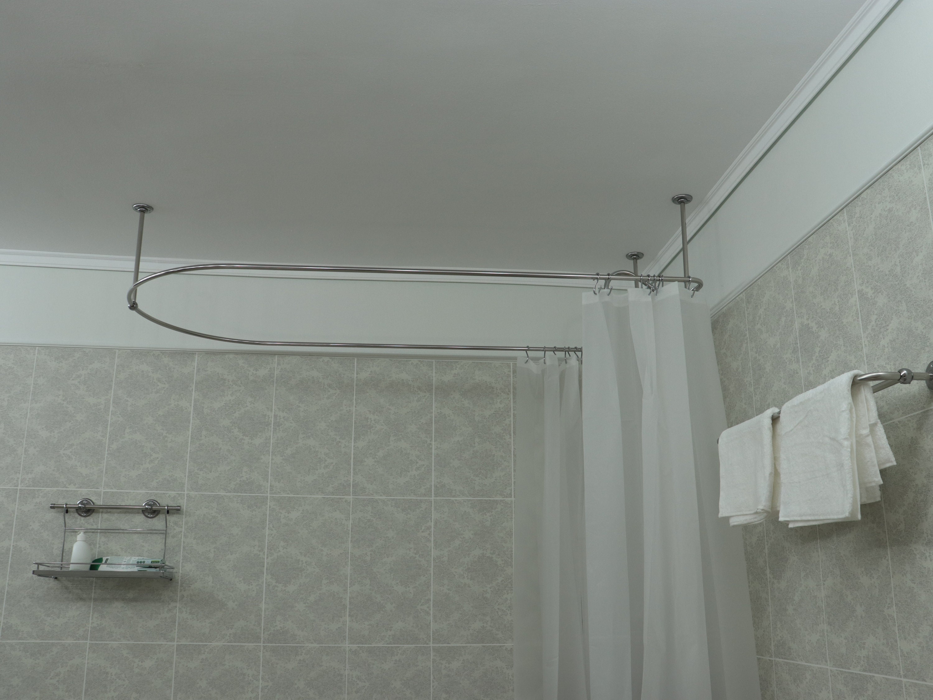 Tringle à Rideau De Douche En Forme De U - Kit Dressing Cabine D'Essayage Demi-Ovale, Doré, 120x120cm à 200x200cm