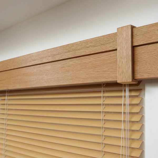 Window Valance, Cornice Board, Pelmet Box, Curtain Box- Veneered MDF OAK Mod. 106, Wall Montage and Many Colors Finishes