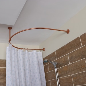 U- Shaped Oval 180 degrees Shower Curtain Rod for Bathroom, Fitting and Dressing room for Wall & Ceiling Montage
