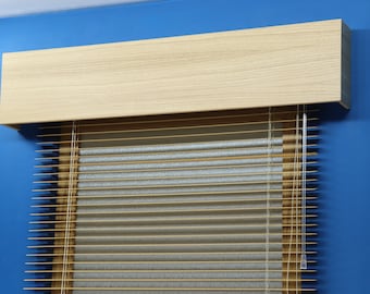 Window Valance, Cornice Board, Pelmet Box, Curtain Box- Veneered MDF OAK Mod. 100, Wall Montage and Many Colors Finishes