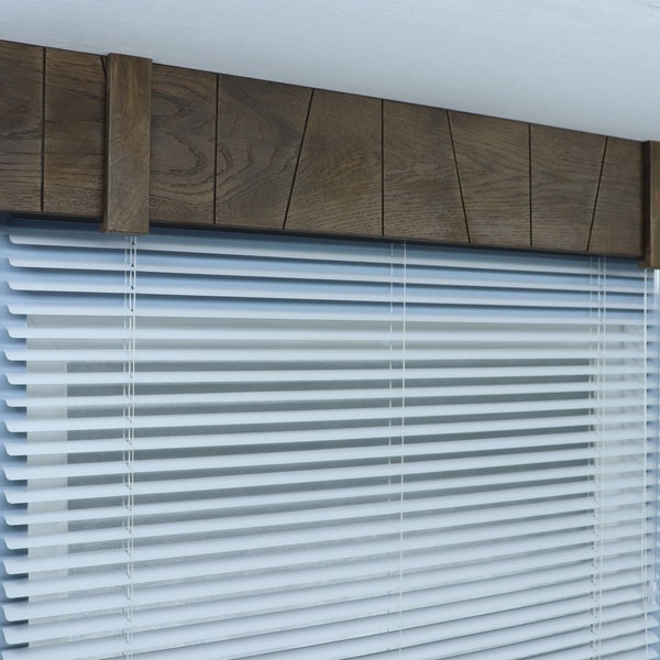 Window Valance, Cornice Board, Pelmet Box- Veneered MDF OAK Mod. 103, Ceiling Montage and Many Colors Finishes