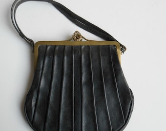 Leather handbag late nineteenth.