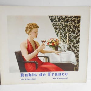 Anuncio de cartón. Rubí de Francia c 1960.
