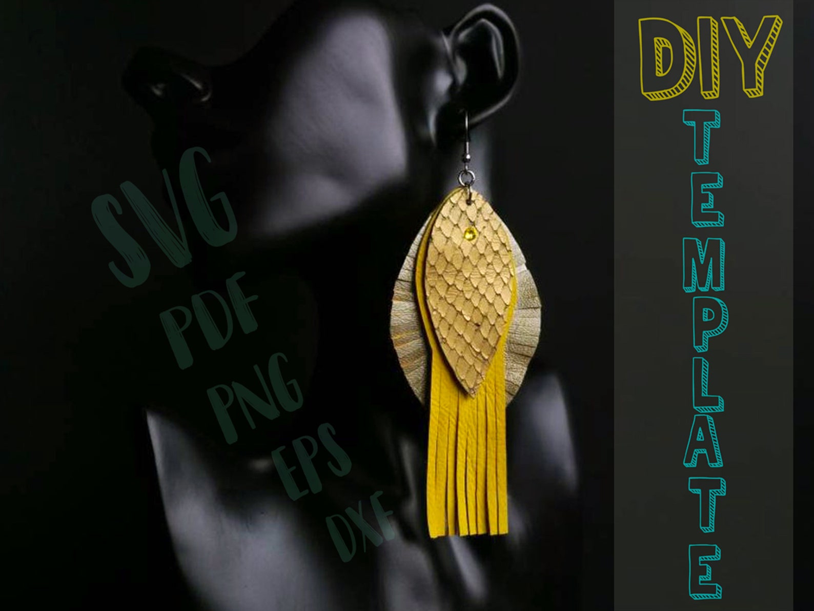 DIY Faux Leather Tassel Earrings Svg Flounder Fish Etsy