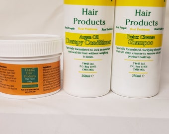 T444Z 1-2-3 Hair Food Detox Shampoo Argan Shea Butter Conditioner