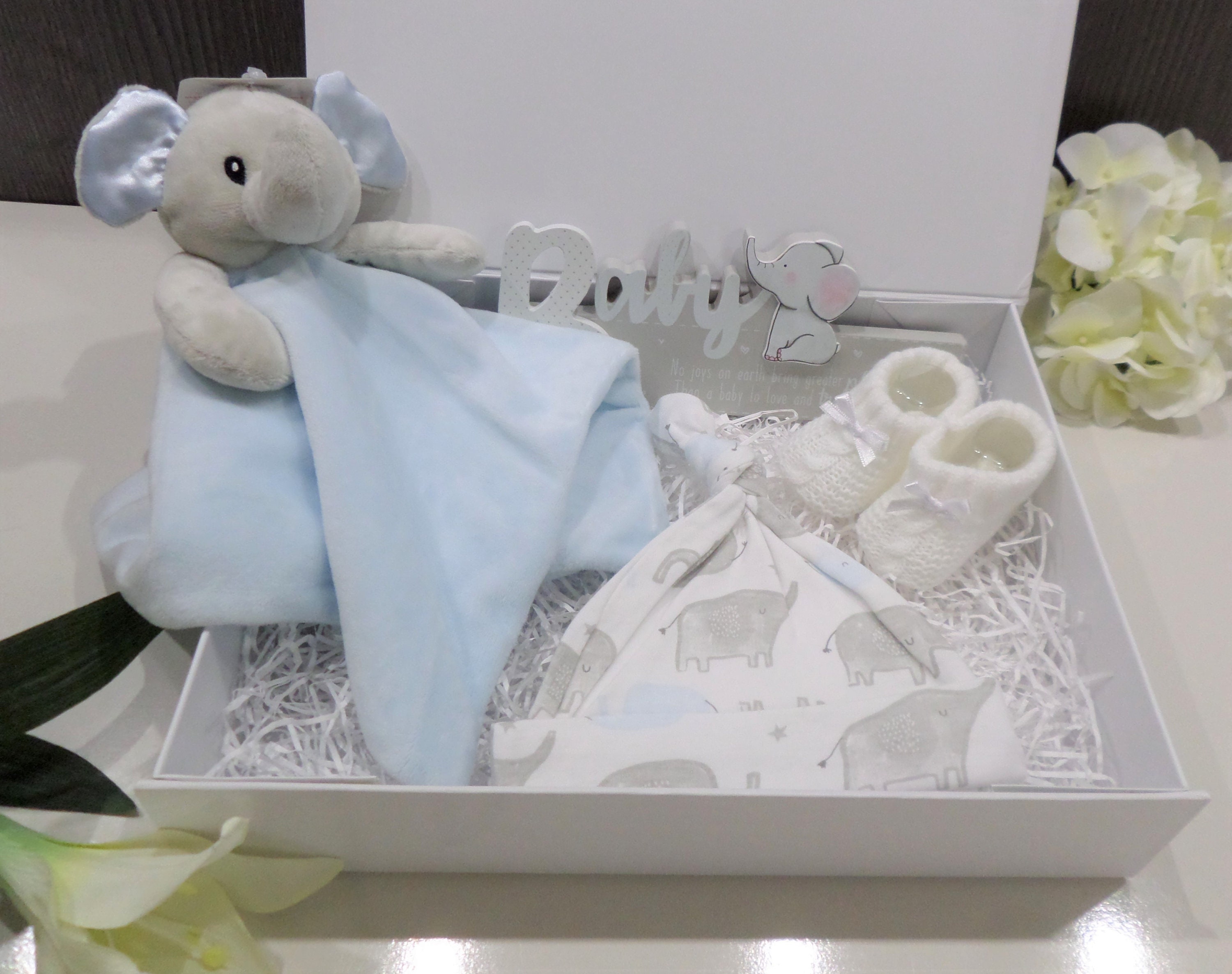 Little Elephant Baby Gift Hamper Baby Boy Hamper Baby Boy Etsy