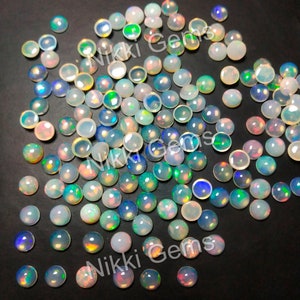 Ethiopian Opal Cabochon Natural Ethiopian Opal 6 mm Round Gemstone Cabochon Welo Fire Opal Genuine Opal Gemstone For Jewelry Making