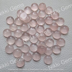Natural Rose Quartz Cabochon Calibrated Round Shape Gemstone Size 4 to 9 mm loose gemstone supply gemstone for jewelry