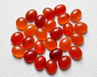 Natural Carnelian Cabochon Oval 12x14mm Loose Semi Precious flat back Gemstone