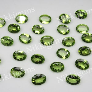 Natural Peridot Oval Shape Faceted Loose Gemstone size 4x6 to 6x8 mm Semi Precious Gemstone For Jewelry Making