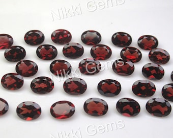 Natuurlijke rode granaat ovale gefacetteerde edelsteen: handgemaakte sieraden maken (4 x 6, 5 x 7, 6 x 8, 7 x 9 mm)