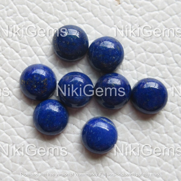 Natural Lapis Lazuli Cabochon: Round Loose Gemstone (4, 5, 6 mm)