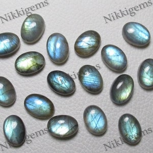 Natural Labradorite Cabochon Oval shape gemstone size  5x7 to 18x25 mm loose flat back gemstone for jewelry making