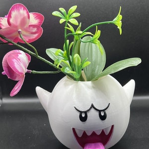 King Boo Super Mario Flower Pot Planter Pencil Cup 3D Printed Hand Painted WYSIWYG