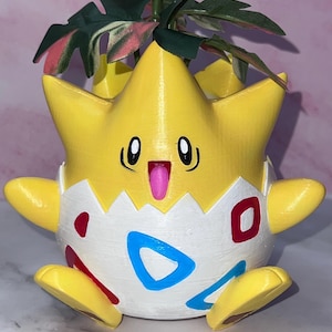 Togepi Pokemon Flower Pot Planter Pencil Cup 3D Printed Hand Painted WYSIWYG