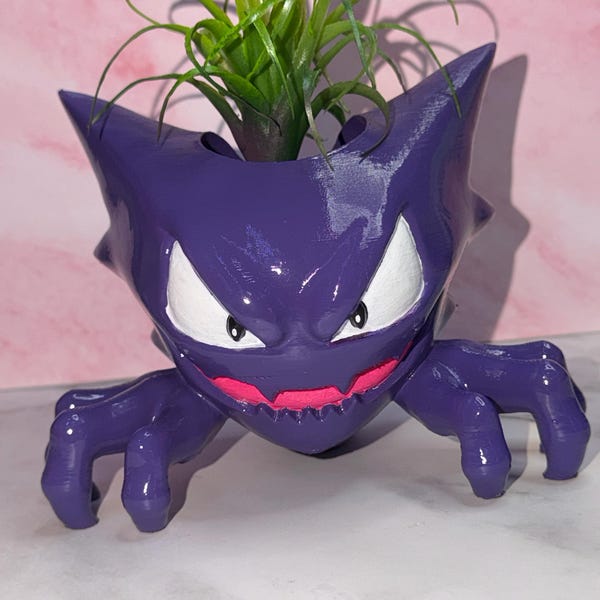 Haunter Pokemon Flower Succulent Pot Planter 3D Printed Hand Painted WYSIWYG