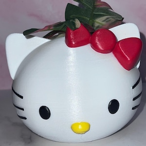 Hello Kitty Flower Pot Planter Pencil Cup 3D Printed Hand Painted WYSIWYG