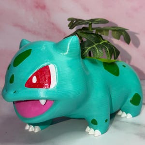 Bulbasaur Pokémon Blomma Suckulent Krukväxt 3D-tryckt Handmålad WYSIWYG