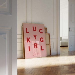 Descarga digital / Lucky Girls Syndrom / Love Letter / Trendy Retro Art Print / Girl Power