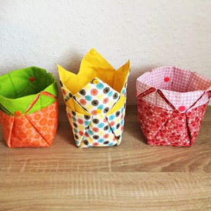 Utensilo, crown utensil, storage basket, handicraft basket, gift basket, fabric basket with snap fasteners, fabric basket