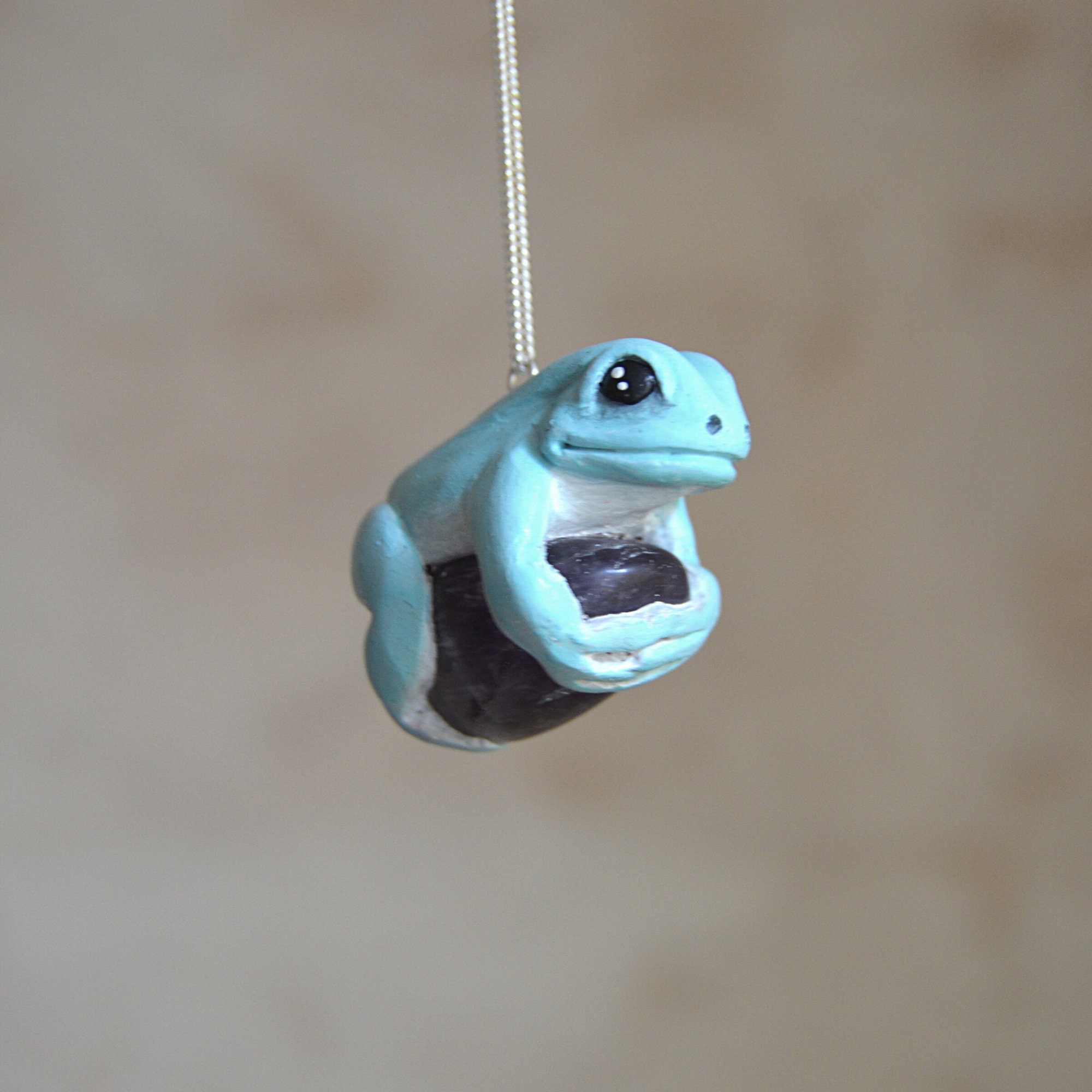 Frog polymer clay necklace Made to order Etsy