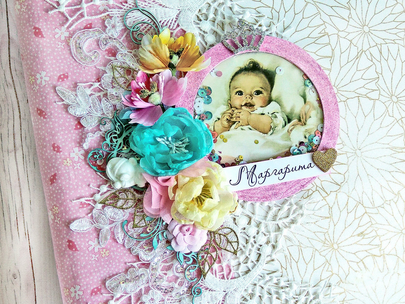 Baby Photo album girl First year scrapbook album Personalized Etsy
