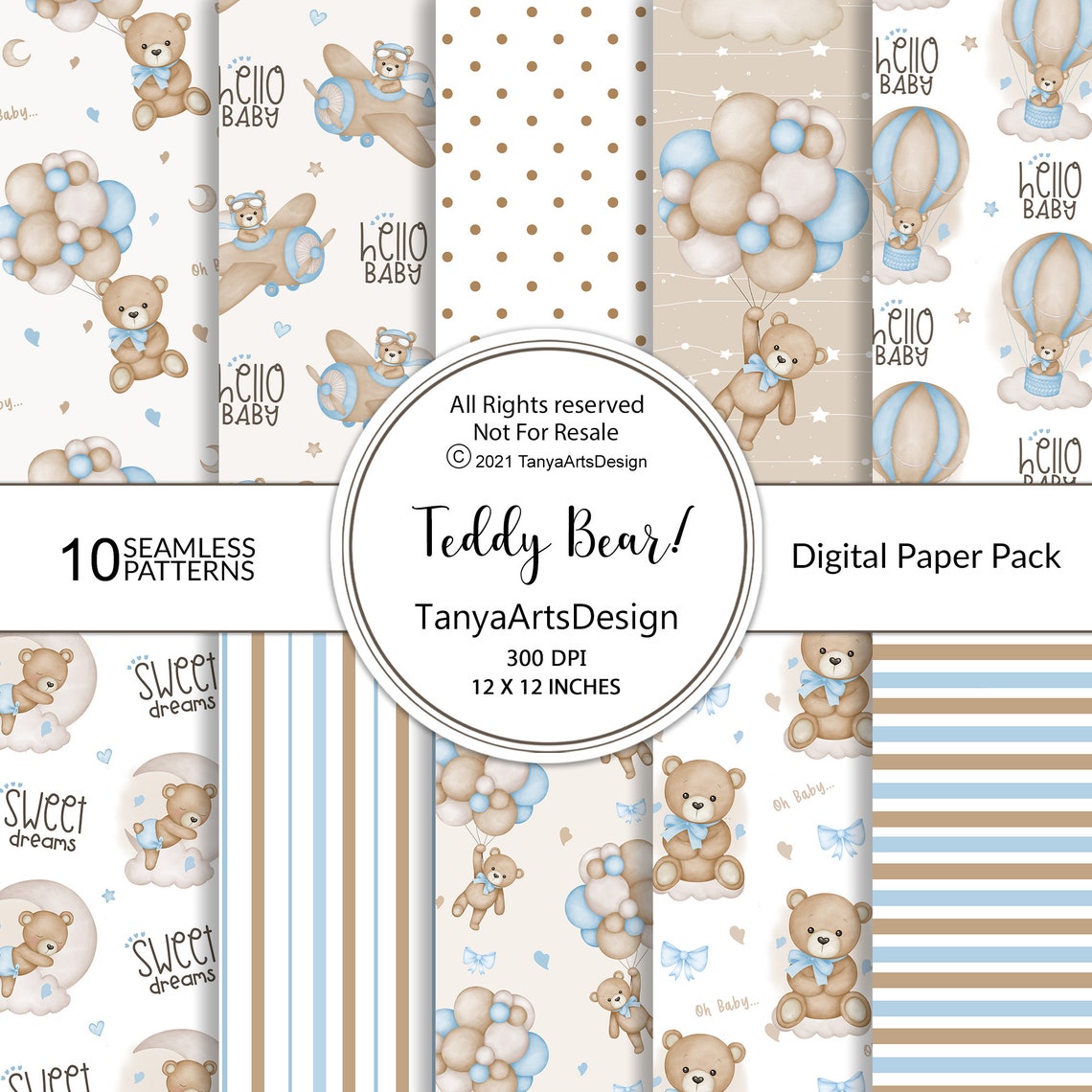 Teddy Bear Time Print Converter - Blue main image 1