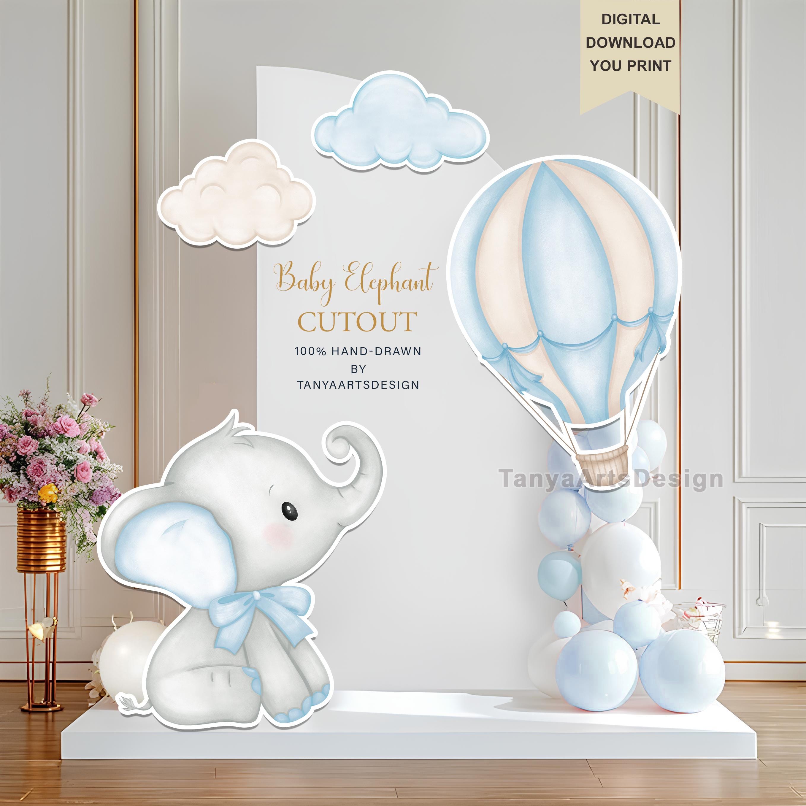 Elephant Baby Shower Backdrop Girl Baby Shower Decorations It's A Girl