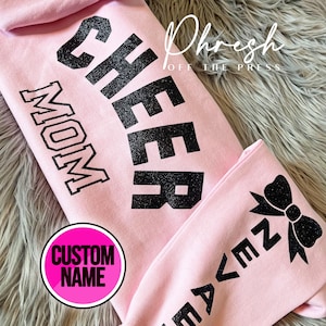 Personalisiertes Cheer Glitter Sweatshirt | Benutzerdefinierte Team-Sweatshirt | Kundenspezifische Cheer Mom