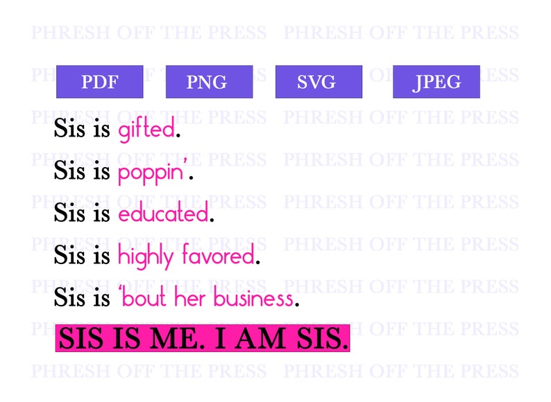 Sis is Svg Sis is PNG Sis PNG Motivation PNG Grind Etsy