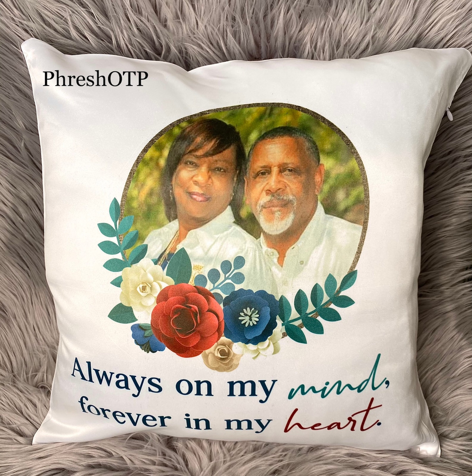 Sublimated Custom Photo Pillow, Memory Pillow, Miss You Pillow, Loved