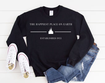 Créé 1955 Sweatshirt (fr) Sweatshirt Disney - France Chemise Disney pour femmes ( france) Sweatshirt Disneyland - France Sweat-shirt le plus heureux de l’endroit sur terre