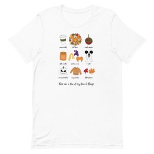 Herbst Favoriten Unisex T-Shirt Disney Herbst Shirt Disney Halloween Shirt Disney-Shirt Herbst Shirt Herbst TShirt Herbst-T-Shirt Disney Tee Weiß