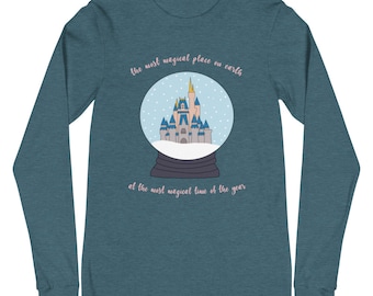 Magischste Zeit des Jahres Unisex Langarm T-Shirt | Disney Weihnachtsshirt | Disney Langarmshirt | Disney World Weihnachtsshirt