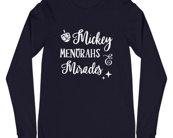 Mickey Menorahs and Miracles Unisex Langarm T-Shirt | Disney Hanukkah Shirt | Disney Chanukah Shirt | Disney Langarmshirt