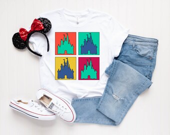 Magic Kingdom Pop Art Unisex T-Shirt | Disney-Shirt | Disney-Welt-Shirt | Disney-Schloss | Disney Frauen Shirt | Disney Geschenke für Sie