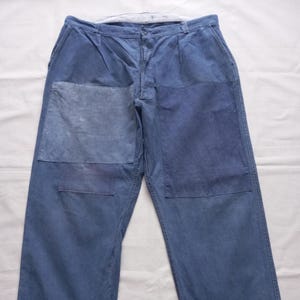 Vintage French Workwear Trousers - 1940s 50s Indigo Cotton