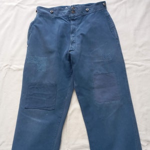 French Work Pants - Straight Leg Trousers - Navy Blue - Various Sizes
