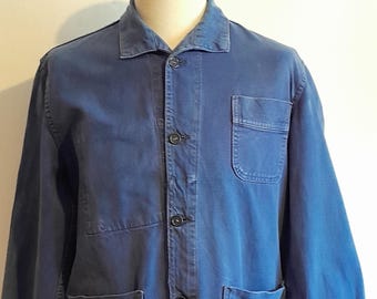 1940s Handy Hank Chore Jacket | Vintage 40s French Cotton