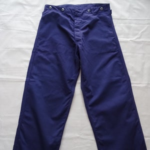 Vintage Chore Pants Workwear HBT Cotton Indigo Blue Cinch Vintage Chore Pants Workwear HBT Cotton Indigo Blue Cinch