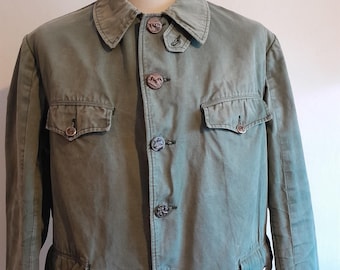 Vintage French Hunting Jacket 1930s Workwear Faded Canvas Vintage French Hunting Jacket 1930s Workwear Faded Canvas