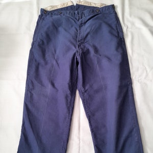 Vintage 1940s 40s 1950s 50s French Indigo Cotton Twill Trousers Pants Work  Workwear Chore 38 X 29 Buckle Back Fishtail - Etsy