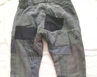 パンツ French vintage work stripe trousers Original 1940s French Men's Striped Work Trousers