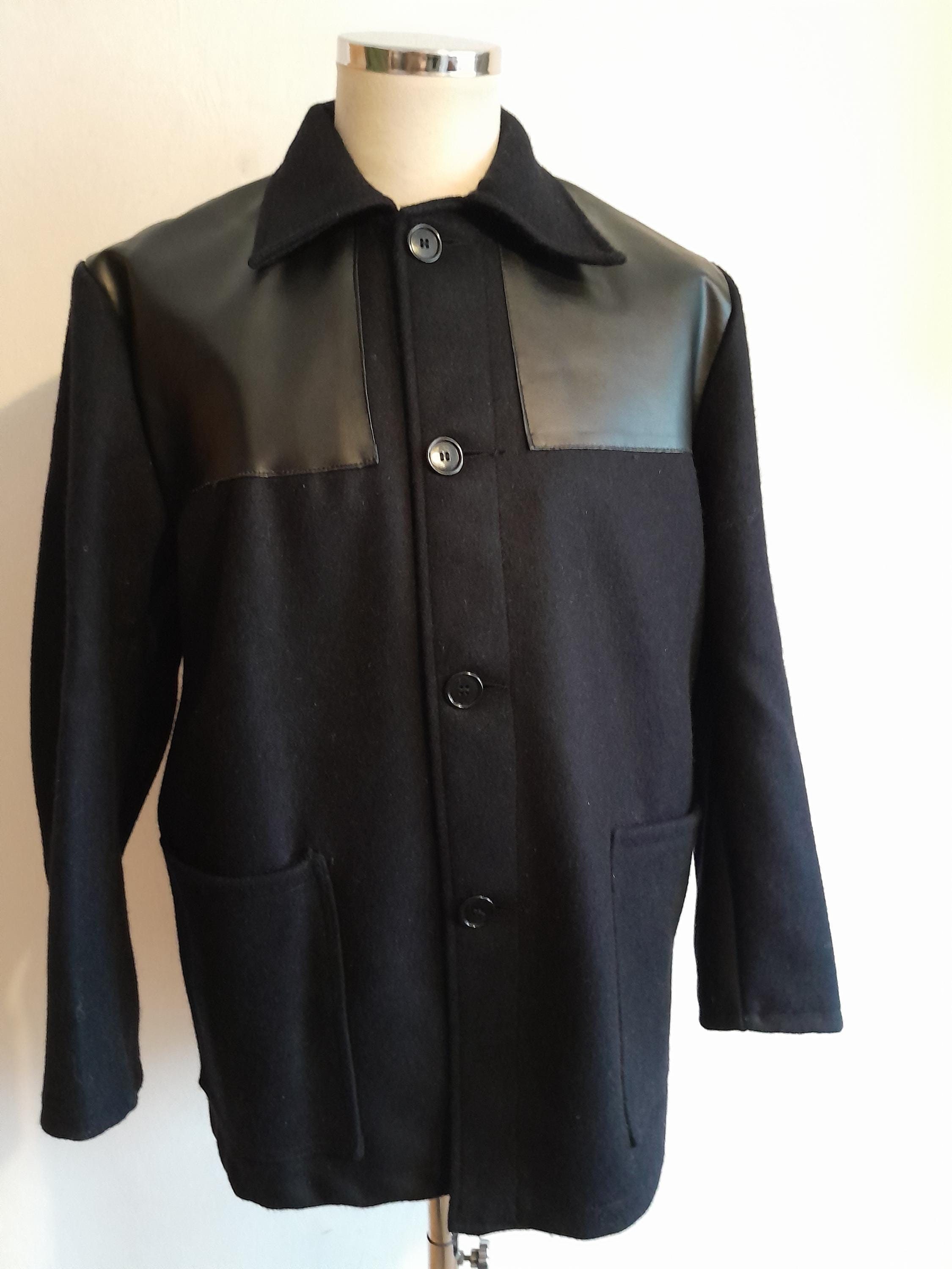 Vintage Donkey Jacket British Workwear Coat 1970s Melton Wool