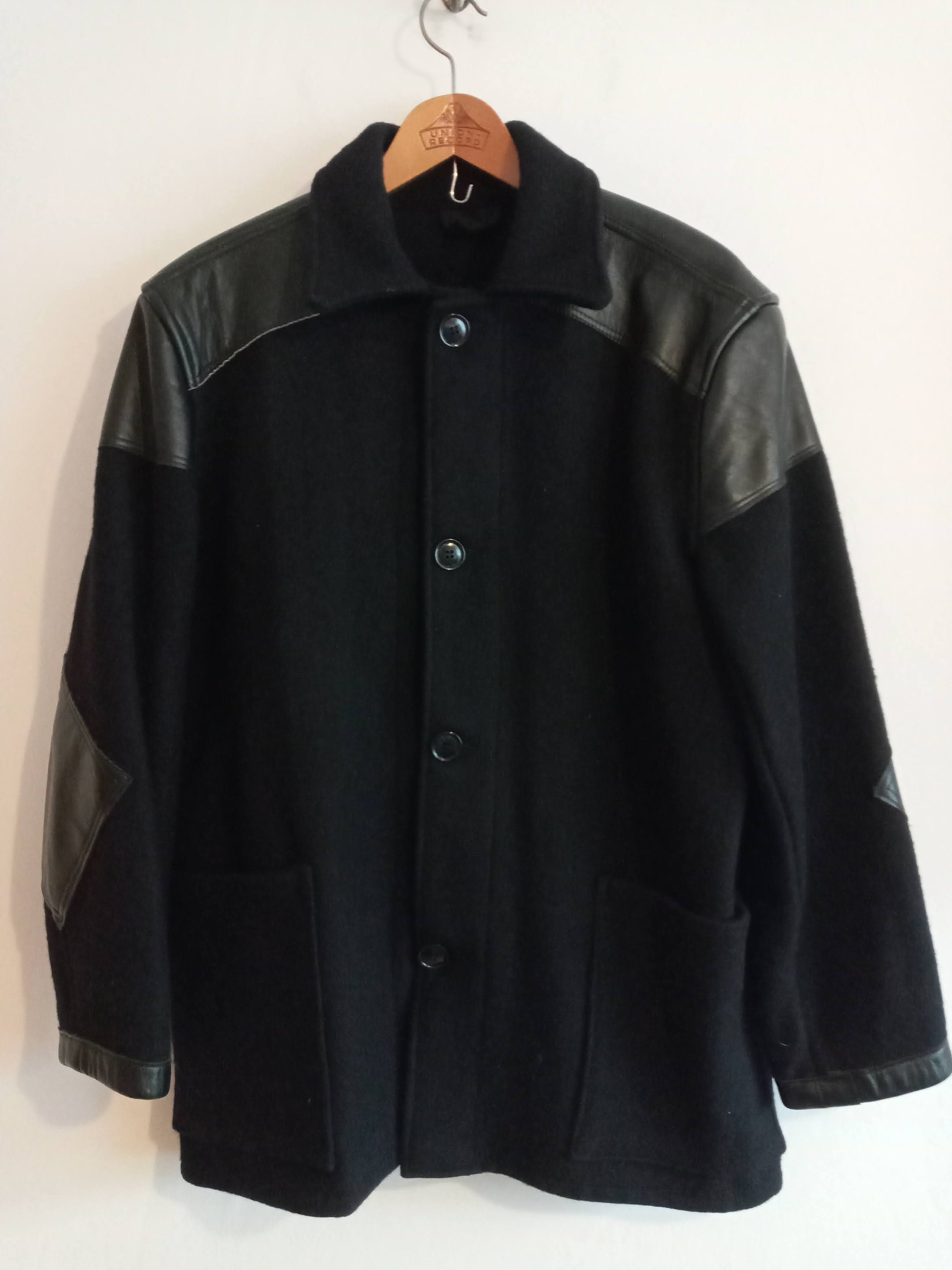 Vintage Donkey Jacket British 1960s 1970s Workwear Leather Felt