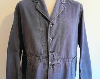 Vintage Chore Jacket Workwear British Railways Faded Blue