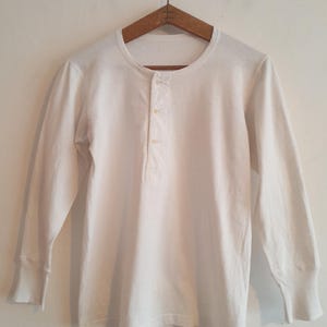 Vintage French Henley Shirt: 1940s-50s Work Vest (35&quot; Chest AS IS)