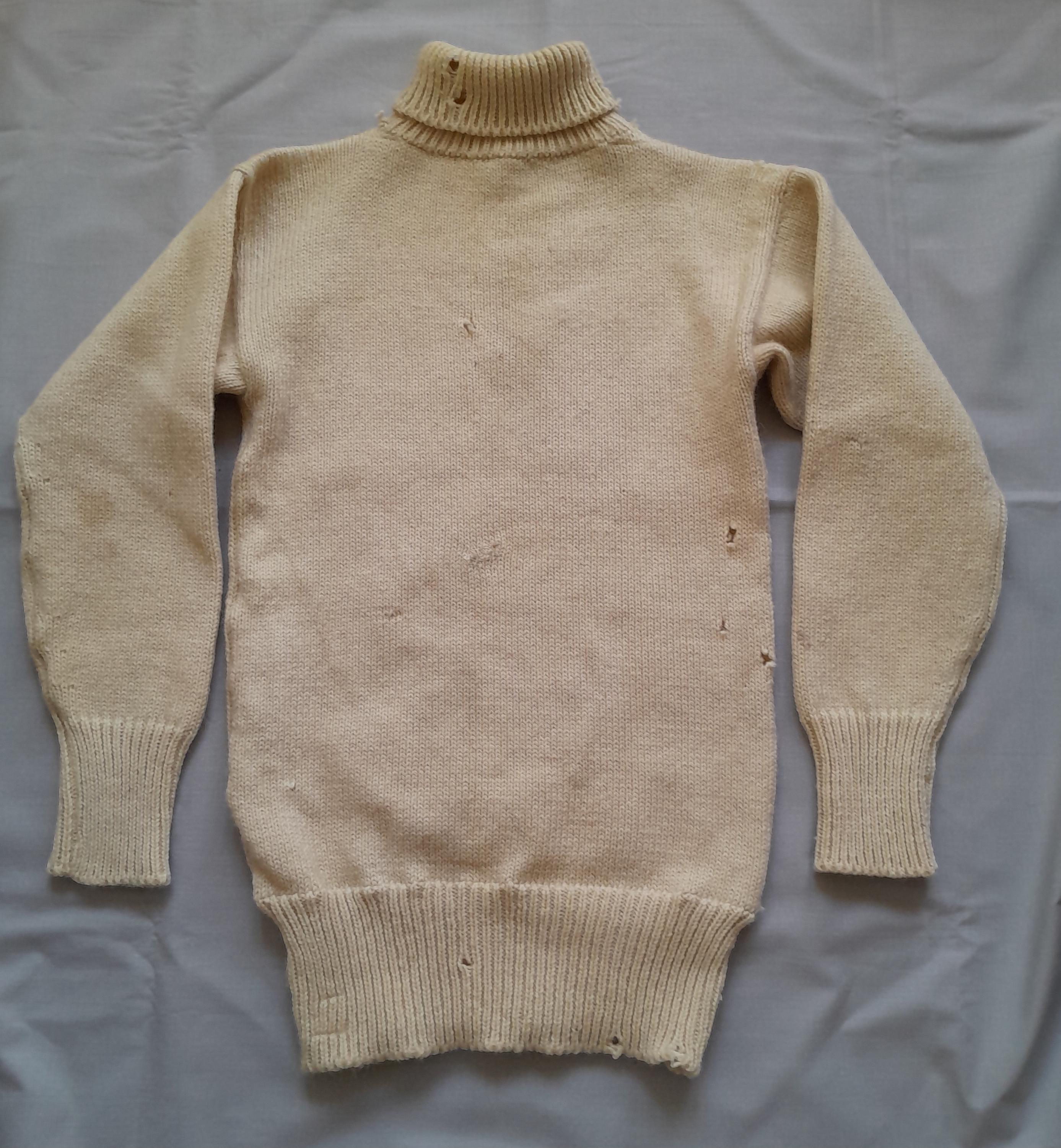 Vintage 50s Royal Navy Submariner Jumper Distressed Holey Worn 